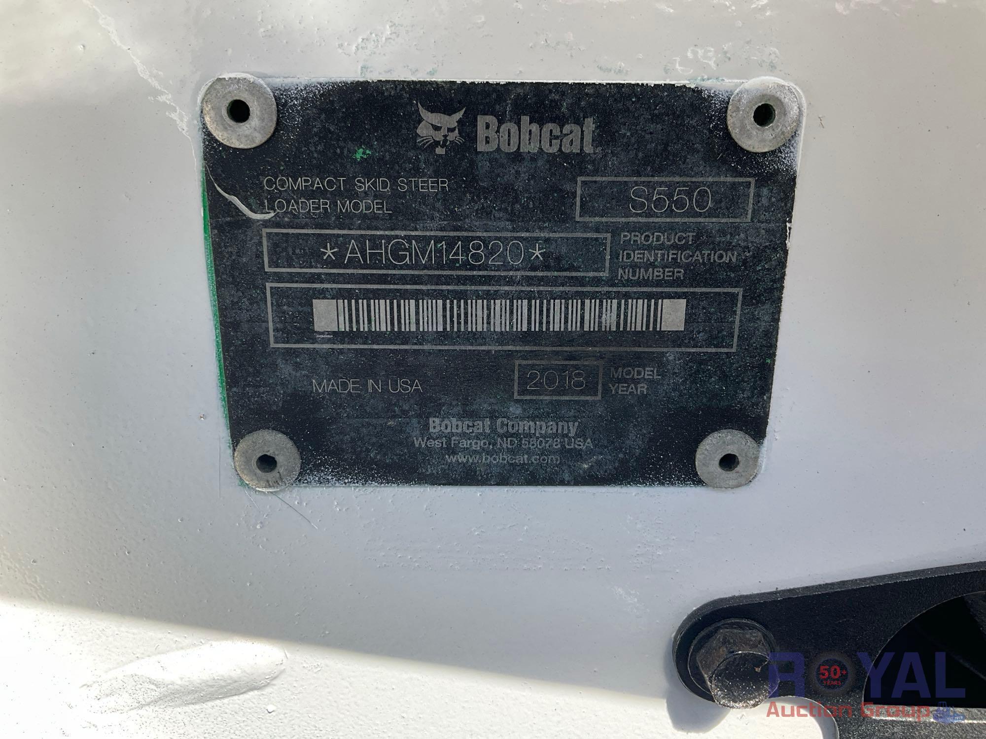 2018 Bobcat S550 Compact Wheel Loader Skid Steer