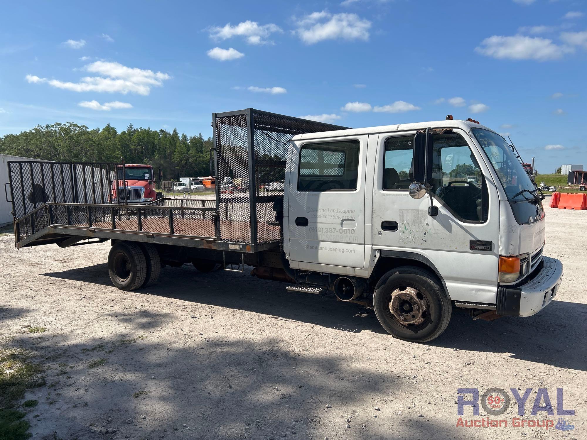 2002 Chevrolet W4500 Crew Cab Landscape Flatbed Truck