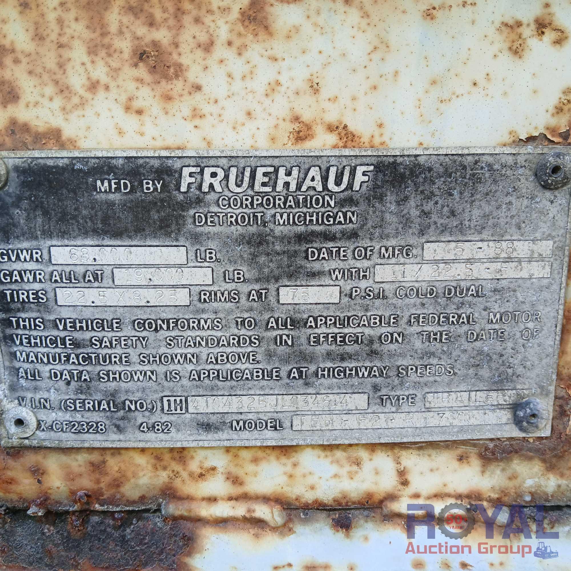 1988 Fruehauf TEH-F2-R 7,000 Gallon Tanker Trailer