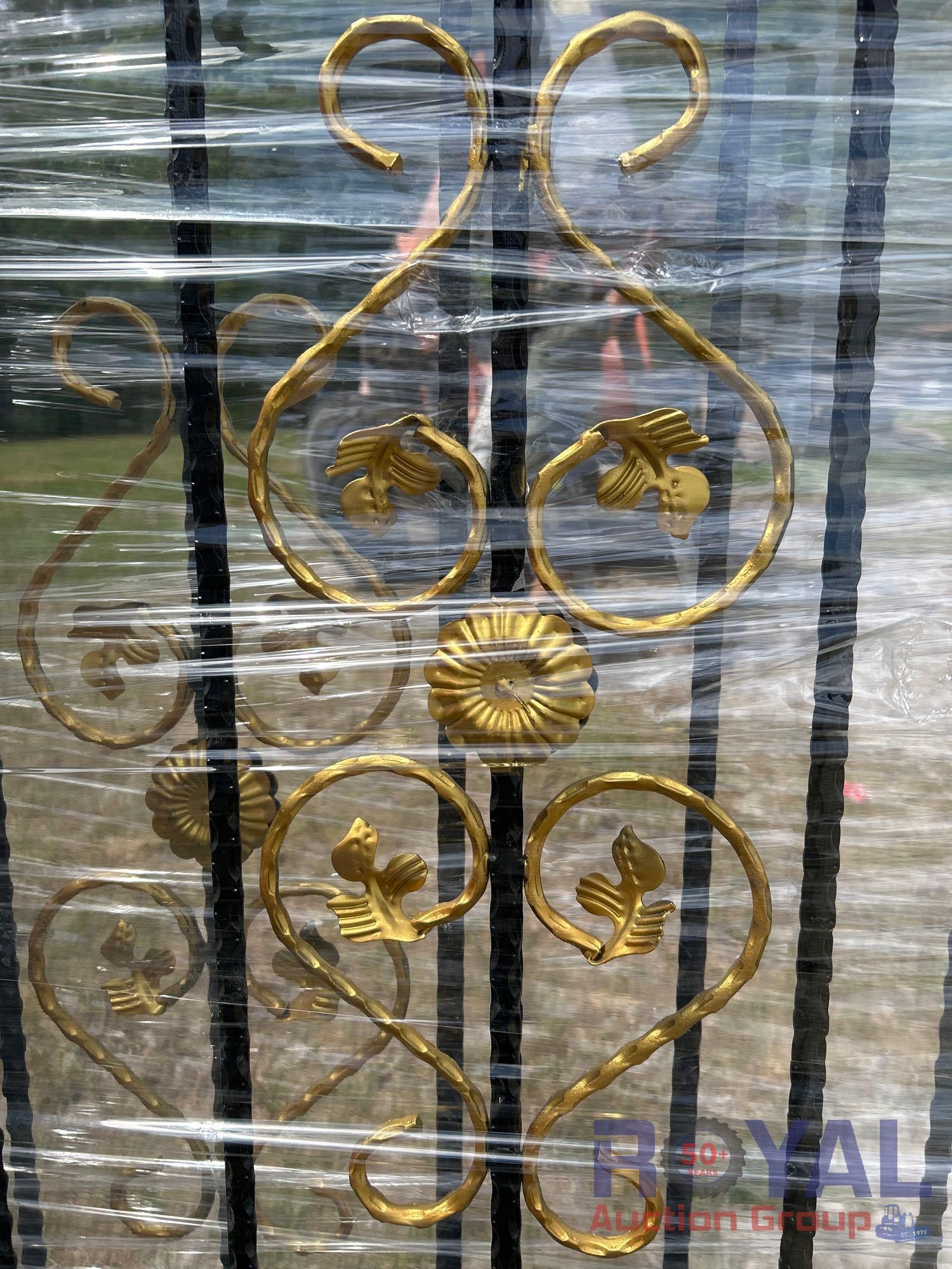 20ft Gold And Black Wrought Iron Gates