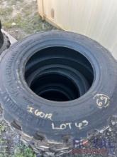 Unused Set Of 4 12-16.5 Skid Steer Tires