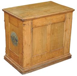 Spool Cabinet, John Clark Jr. Best Six Cord, oak 6-drawer w/pressed egg & d
