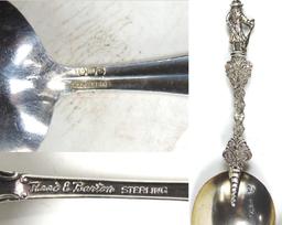 Sterling Flatware (3), English figural handle spoon w/1896 date letter, Ree