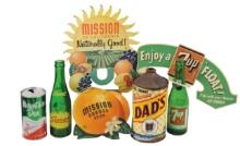 Soda Fountain Items (7), 3 litho on cdbd diecut bottle toppers & hang tags,