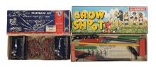 Toy Telegraph & Target Shoot, boxed Tri-Signal & Crow Shoot, both complete