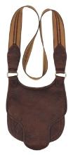 Hunting Reenactor Shooting Pouch, 19th C. style artisan-made buffalo hide w