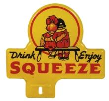 Automobile Drink Squeeze License Plate Topper, diecut metal w/great graphic