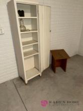 basement metal 4 shelf cabinet with door