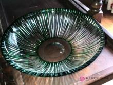 large green glass bowl