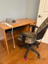 upstairs, nice computer desk with chair