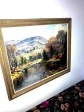 framed canvas signed picture-living rm