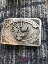 camp crooked creek Lincoln heritage council belt buckle