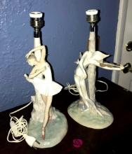 2- LLADRO lamps 1- has damage