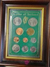 two framed coins of Ireland sets