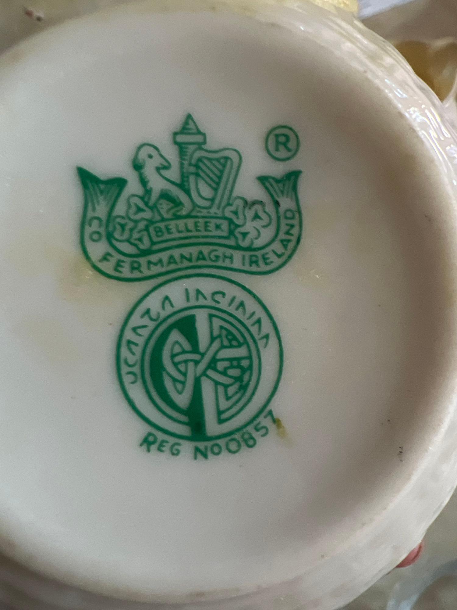 Belleek Ireland creamer tea cup and saucer