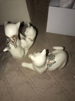 2- Lenox china cats figurines