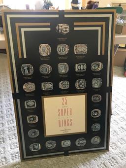 25 years of super bowl rings picture 24 in x 34 in
