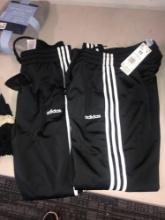 2- brand new pairs of Adidas jogging pants size xs