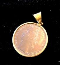 10k gold coin holder with bezel
