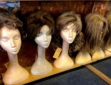 4- wigs with styrofoam heads