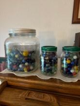 3 jars of marbles
