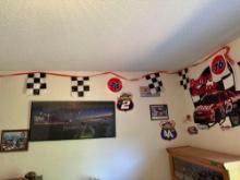bedroom two Nascar posters and decorations