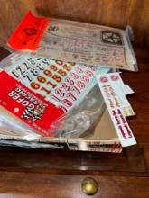 large box of model kit decals