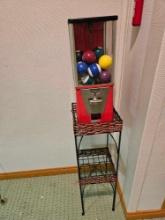 Gumball machine with billiard balls with stand.