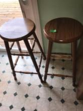 2- oak stools