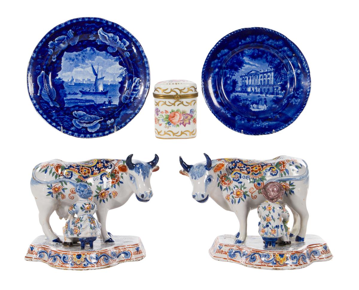 Delft and Sevres Porcelain Assortment