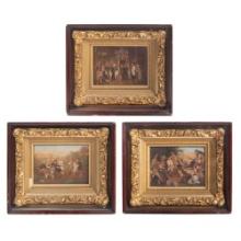Continental School (19th Century) Miniature Oils on Panel