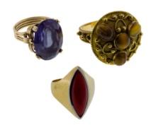 18k Yellow Gold and Gemstone Ring Assortment