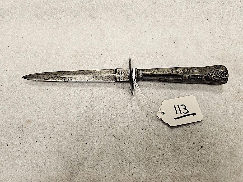 CORSAN DENTON BURDEKIN & CO METAL HANDLE SHEATH KNIFE NO HANDLE