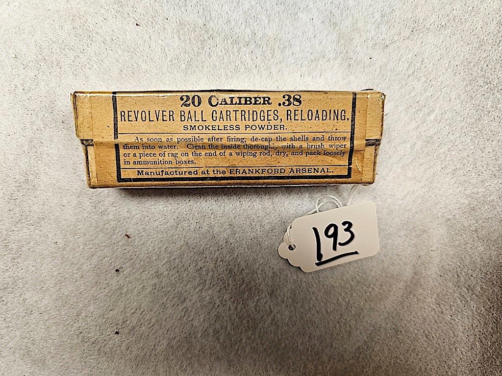 (20) REVOLVER BALL CARTRIDGES 28 CAL FRANKFORD ARSENAL