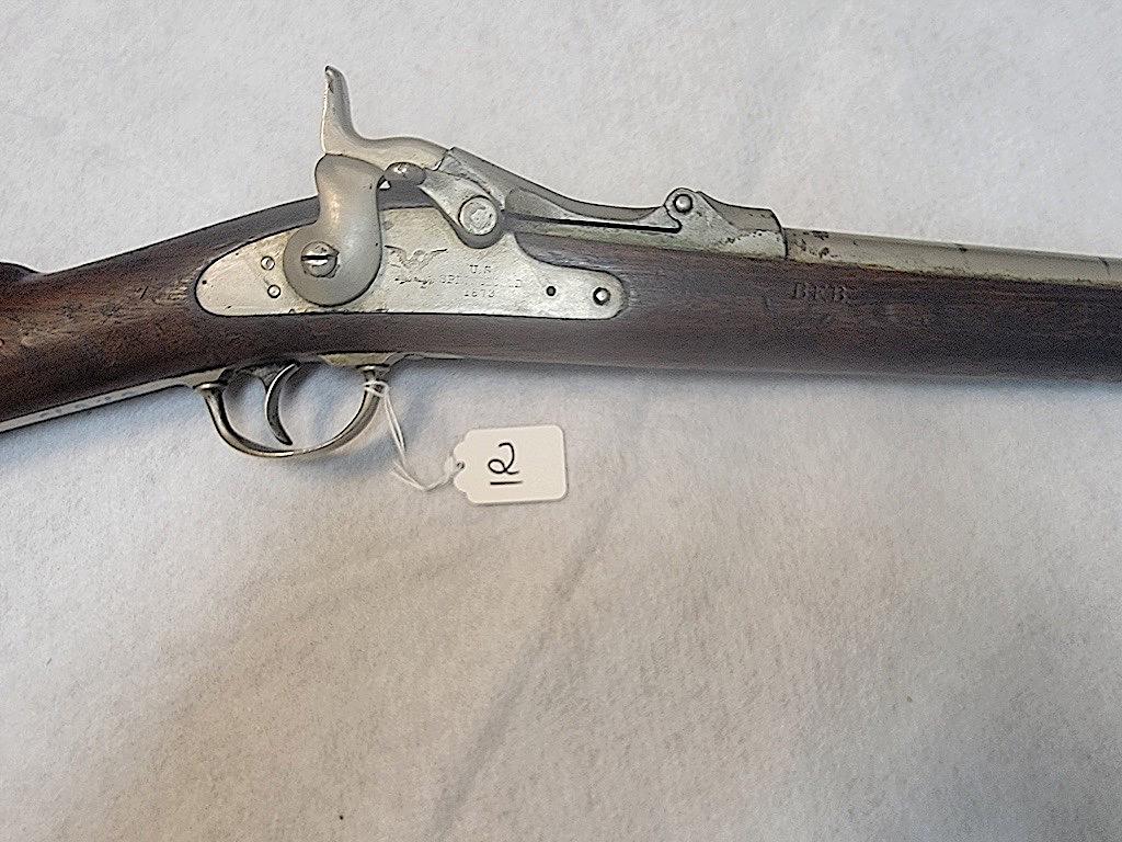 US SPRINGFIELD MODEL 1873, CAL 45/70, CARBINE SILVER PLATED,  INSPECTOR MAR