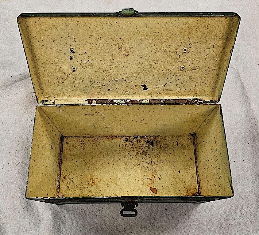 WWI AMMO CAN WITH CLOTH STRAP - STRAP NOT COMPLETELY ATTACHED