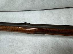 FULL STOCK PERCUSSION RIFLE, OCTAGON BARREL, CAL APPROXIMATELY 45, DOUBLE TR