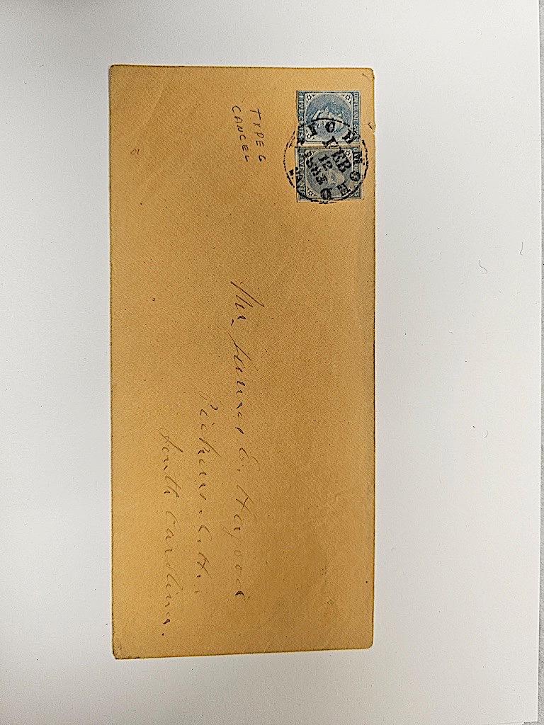 CIVIL WAR ERA ENVELOPE ADDRESSED TO 'MR LAMAR E HAGOOD - PICKENS C.H. SOUTH