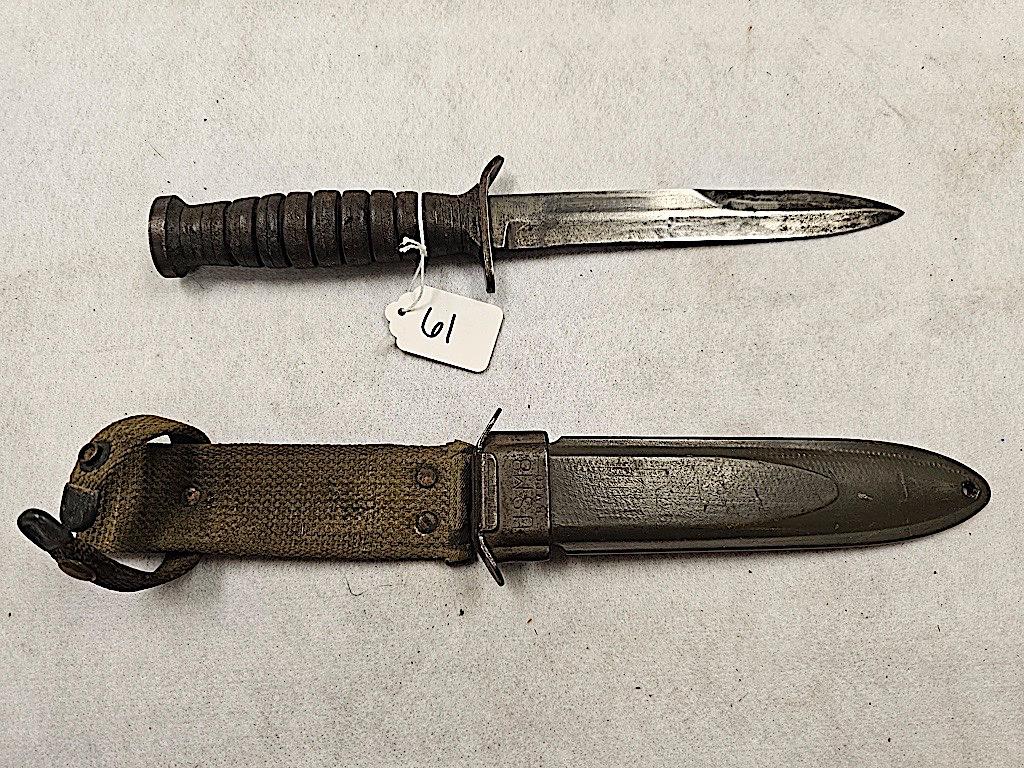 US M3 FIGHTING KNIFE UTICA NY WITH SCABBARD