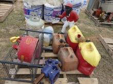 Gas Cans, Propane Tank, Bench Vise