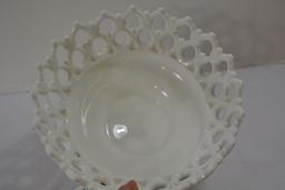 Vintage Westmoreland Belled Bowl in Milk Glass w/Open Edge; 8"
