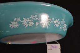 AGEE Pyrex Turquoise Flannel Flowers Divided Dish from Australia