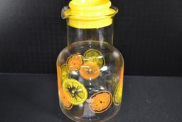 Pyrex Daisy Orange and Lemons 1.5 Qt. Juice Server w/Lid