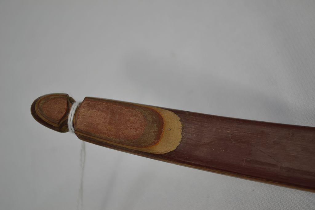 Bear Glass Powered Long Bow; Polar A- NJ194, 64", #47 Wooden Handle