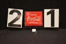 Vintage Tin Coca-Cola Aisle Sign