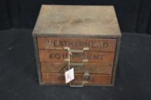 Vintage Weatherhead Equipment 4-Drawer Metal Counter Top Cabinet