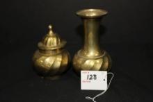 Brass 6" Jar and 5" Vase