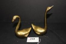 Pair of 5" Brass Swans