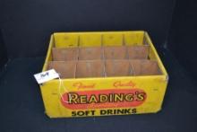 Vintage Cardboard Readings Soft Drinks Crate