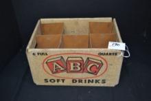 Vintage Cardboard ABC Soft Drinks Crate